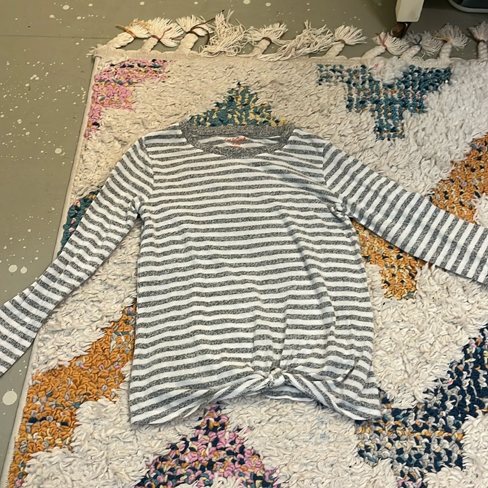 Girls Cat & Jack 7/8 Long Sleeve Striped Shirt